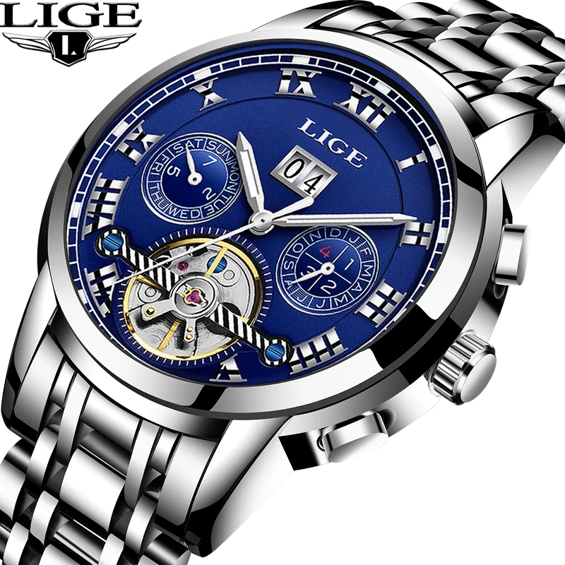 LIGE Top Brand Luxury Men's Automatic Mechanical Watch All Steel Waterproof Watch Men's Fashion Business Watch Relogio Masculino
LIGE Top Brand Luxury Men's Automatic Mechanical Watch All Steel Waterproof Watch Men's Fashion Business Watch Relogio Masculino