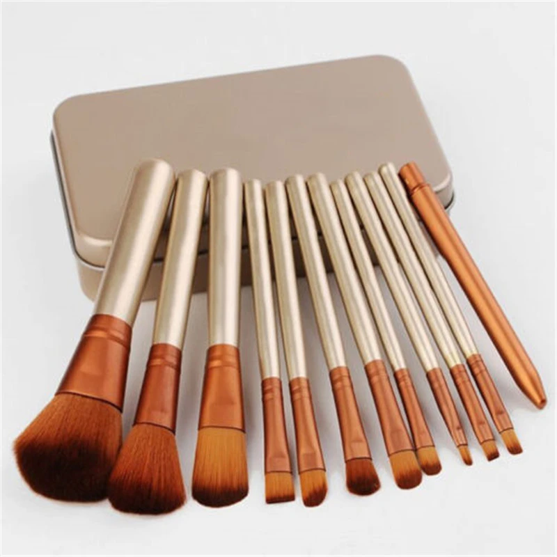 12pcs Professional Makeup Brushes Set Soft Synthetic Eyeshadow Eyebrow Eyeliner Powder Brush Beauty Make Up Brush With Metal Box
12pcs Professional Makeup Brushes Set Soft Synthetic Eyeshadow Eyebrow Eyeliner Powder Brush Beauty Make Up Brush With Metal Box
