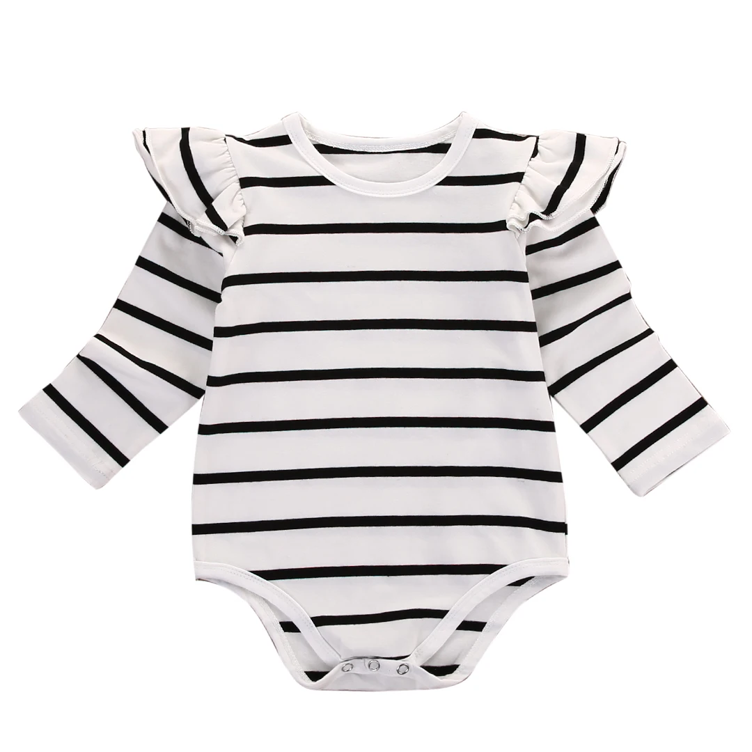 2017 Newly Newborn Infant Baby Boy Girls Long Sleeve Striped Bodysuits Flying Sleeve Sunsuit Jumpsuit Clothes Outfits 0-18M
2017 Newly Newborn Infant Baby Boy Girls Long Sleeve Striped Bodysuits Flying Sleeve Sunsuit Jumpsuit Clothes Outfits 0-18M
