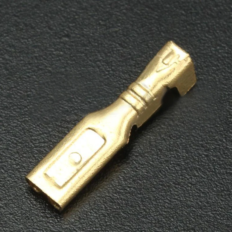 100pcs Mayitr Female Spade Connectors 2.8mm Brass Crimp Terminal with Transparent Insulating Sleeve
