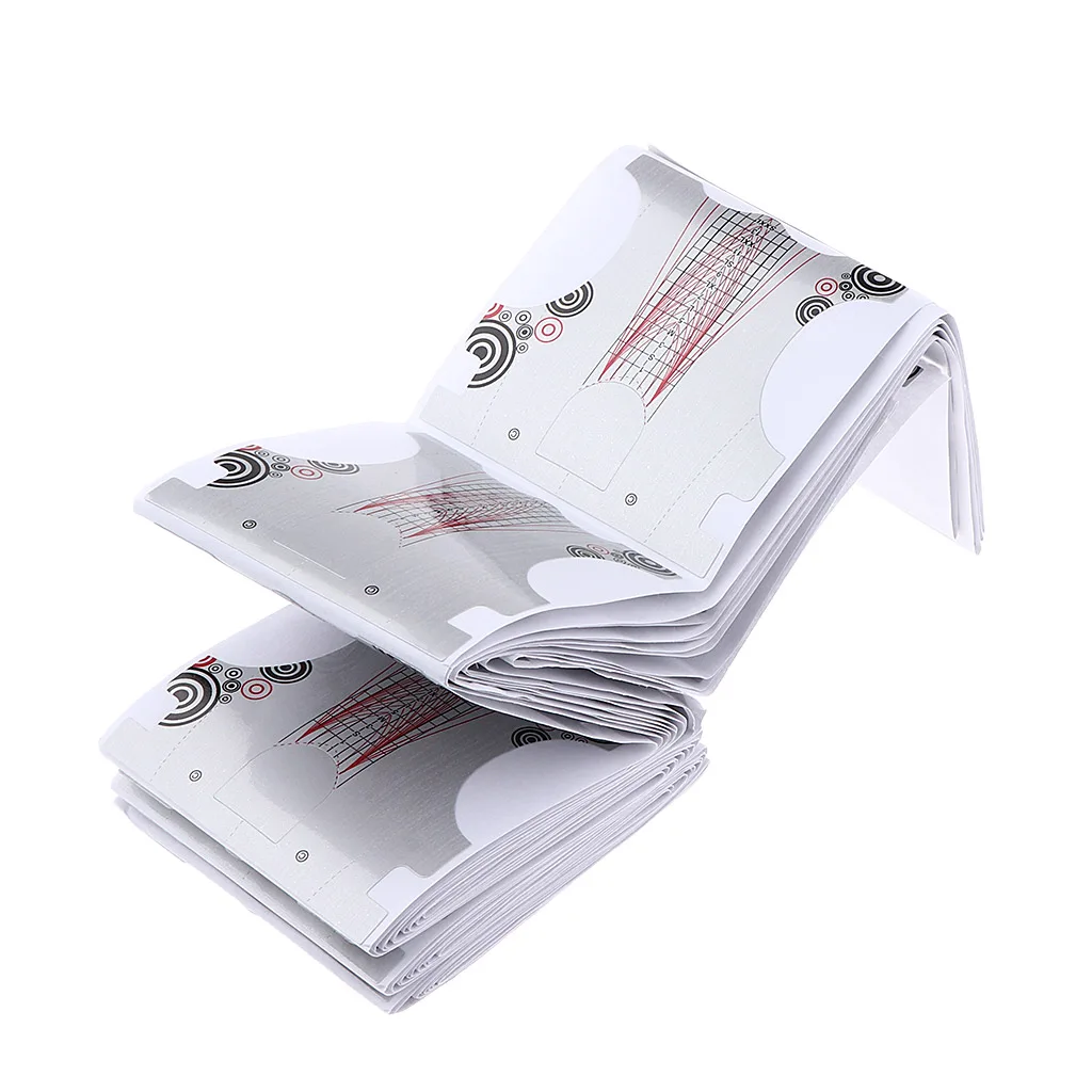 100pcs Square Nail Art Tips Extension Guide Form Stickers For Acrylic UV Gels Gray 100pcs Square Nail Art Tips Extension Guide Form Stickers For Acrylic UV Gels Gray