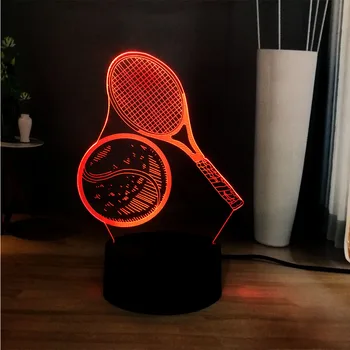New 3D Effect Sport Style Novel Tennis with Racket 7 Color Change Home Baby Sleep Decoration Atmosphere Holiday Friends Gift Toy
New 3D Effect Sport Style Novel Tennis with Racket 7 Color Change Home Baby Sleep Decoration Atmosphere Holiday Friends Gift Toy