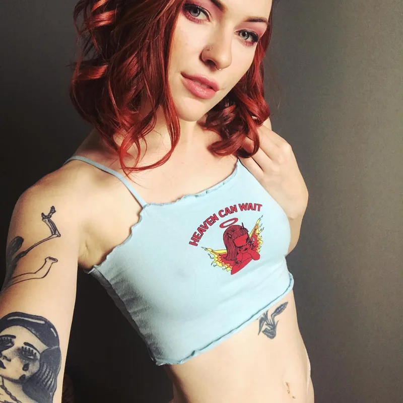InstaHot Blue Evil Print Ruffle Strap Crop Tops Women 2019 Summer Sexy Seamless Frill Basic Top Bustier Plain Streetwear Fashion
InstaHot Blue Evil Print Ruffle Strap Crop Tops Women 2019 Summer Sexy Seamless Frill Basic Top Bustier Plain Streetwear Fashion