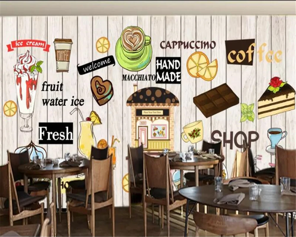 beibehang Custom murals 3d wallpaper wood shading hand-painted dessert background wall restaurant coffee shop mural 3d wallpaper
beibehang Custom murals 3d wallpaper wood shading hand-painted dessert background wall restaurant coffee shop mural 3d wallpaper