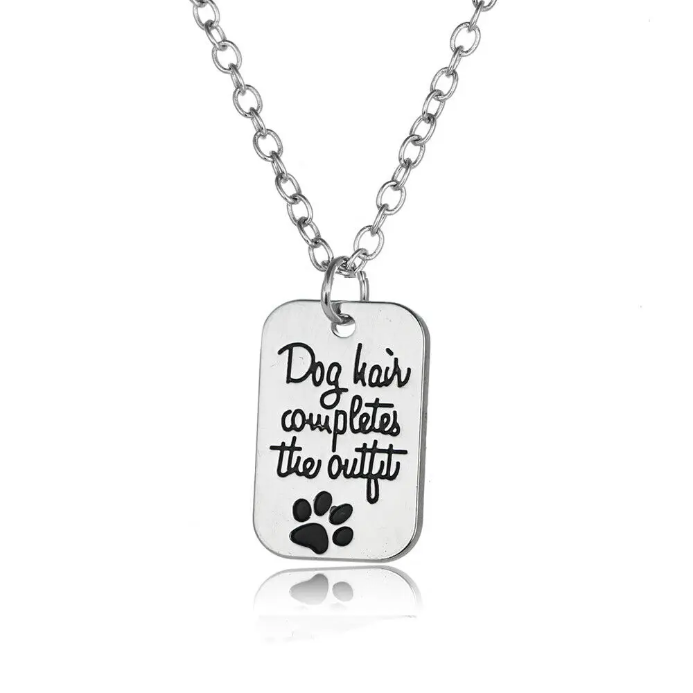 3Pcs Dog Hair Completes The Outfit Pendant Tag Pet Paw Print Jewelry Rescue Footprint Chain Gift For Women Men Animal Lovers | Украшения и
