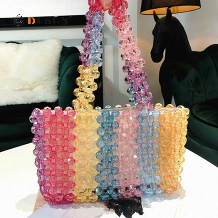 Handmade Rainbow Beads Crystal Shoulder Bag Women Handbags Beading Pearls Bags for Women Evening Party Wedding Clutch Purses INS
Handmade Rainbow Beads Crystal Shoulder Bag Women Handbags Beading Pearls Bags for Women Evening Party Wedding Clutch Purses INS