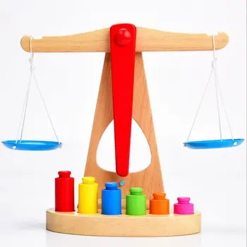 Small Wooden Balance Scale with 6 Weights for Kids Math Montessori Educational Steelyard Baby Balancing Training Toy
Small Wooden Balance Scale with 6 Weights for Kids Math Montessori Educational Steelyard Baby Balancing Training Toy