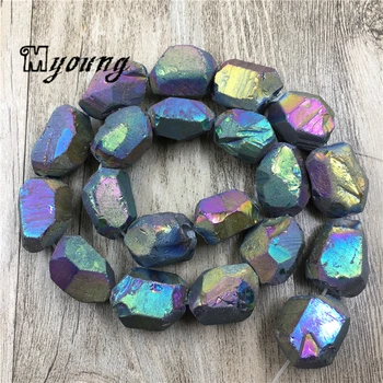 Rough Cut Rainbow Titanium Quartz Nugget Beads, Mystic Faceted Coated Crystal Druzy Beads for Jewelry Making MY0099
Rough Cut Rainbow Titanium Quartz Nugget Beads, Mystic Faceted Coated Crystal Druzy Beads for Jewelry Making MY0099