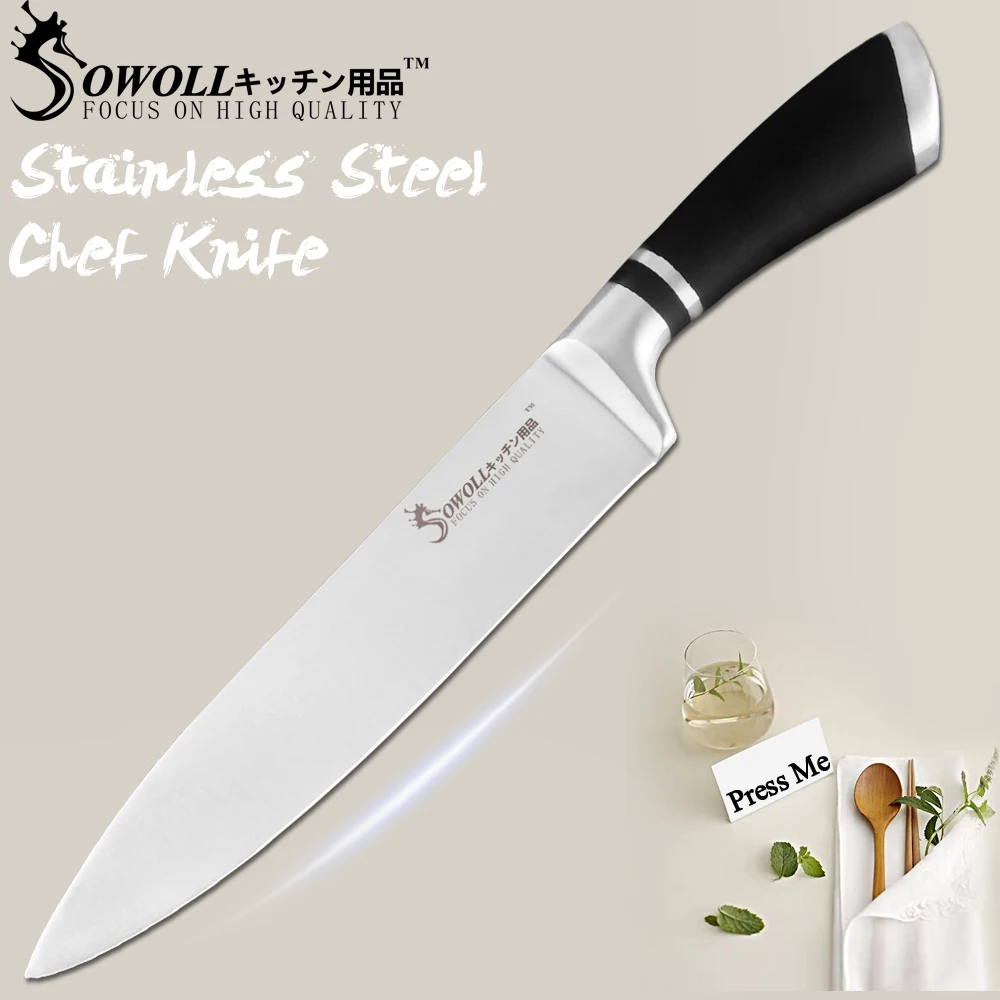 SOWOLL Stainless Steel Knife Kitchen Knife Tools High End 8 inch Chef Kitchen Cooking Knife Gift Cutlery Accessories POM Handle
SOWOLL Stainless Steel Knife Kitchen Knife Tools High End 8 inch Chef Kitchen Cooking Knife Gift Cutlery Accessories POM Handle