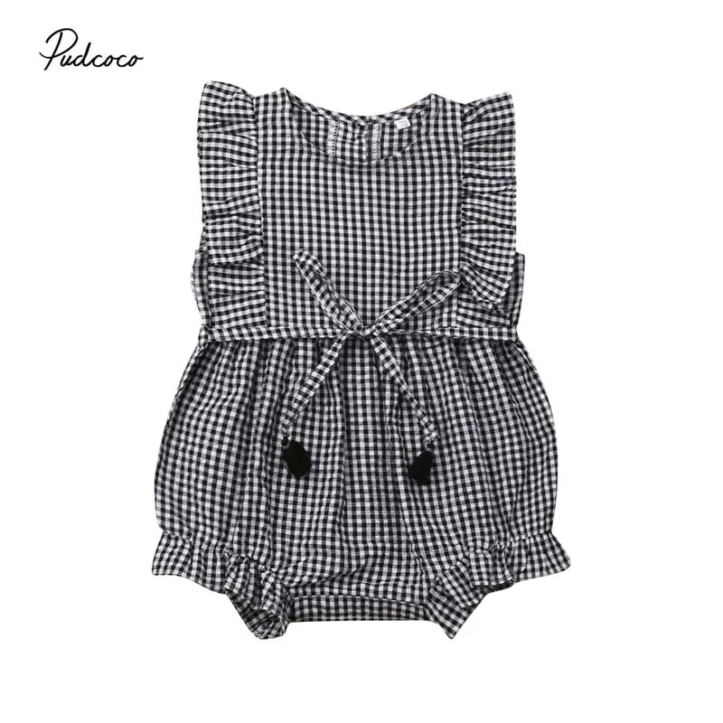2019 Brand Newborn Baby Kid Girl Ruffle Clothes Sleeveless Jumpsuit Fly Sleeve Bow Plaid Baby Bodysuit Summer Casual Outfit C
2019 Brand Newborn Baby Kid Girl Ruffle Clothes Sleeveless Jumpsuit Fly Sleeve Bow Plaid Baby Bodysuit Summer Casual Outfit C