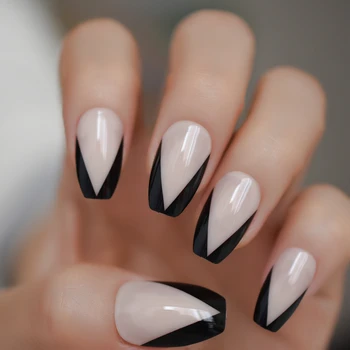 Ballerina Nail Art Tips Beige Nude Black French False Coffin Nails Art Tips Flat Shape Full Cover Manicure Press on Fake Nail 
Ballerina Nail Art Tips Beige Nude Black French False Coffin Nails Art Tips Flat Shape Full Cover Manicure Press on Fake Nail
