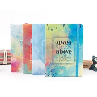 Creative Watercolor Hard Cover A5 A6 A7 Notebook Simple Line Ruled Journal Notebooks Writing Pads Color Random image