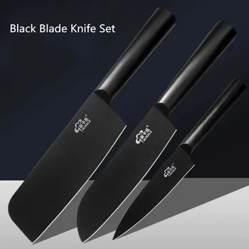 Black Stainless Steel Kitchen Knives Set Slicing Meat Santoku Chef Knife Fruit Knife Suit Antioxidant Household Cooking Tool
Black Stainless Steel Kitchen Knives Set Slicing Meat Santoku Chef Knife Fruit Knife Suit Antioxidant Household Cooking Tool