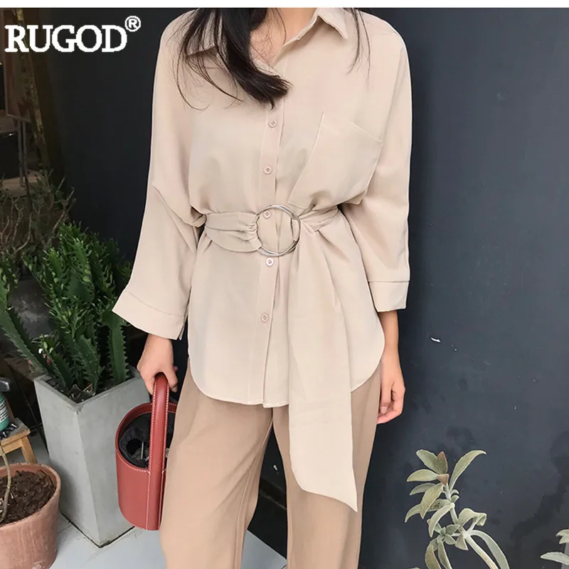 RUGOD 2019 New Fashion Multi Color Belted Long Shirt Blouse Women Summer Casual Slim Turn-down Collar Long Sleeve Blusa Femme
RUGOD 2019 New Fashion Multi Color Belted Long Shirt Blouse Women Summer Casual Slim Turn-down Collar Long Sleeve Blusa Femme