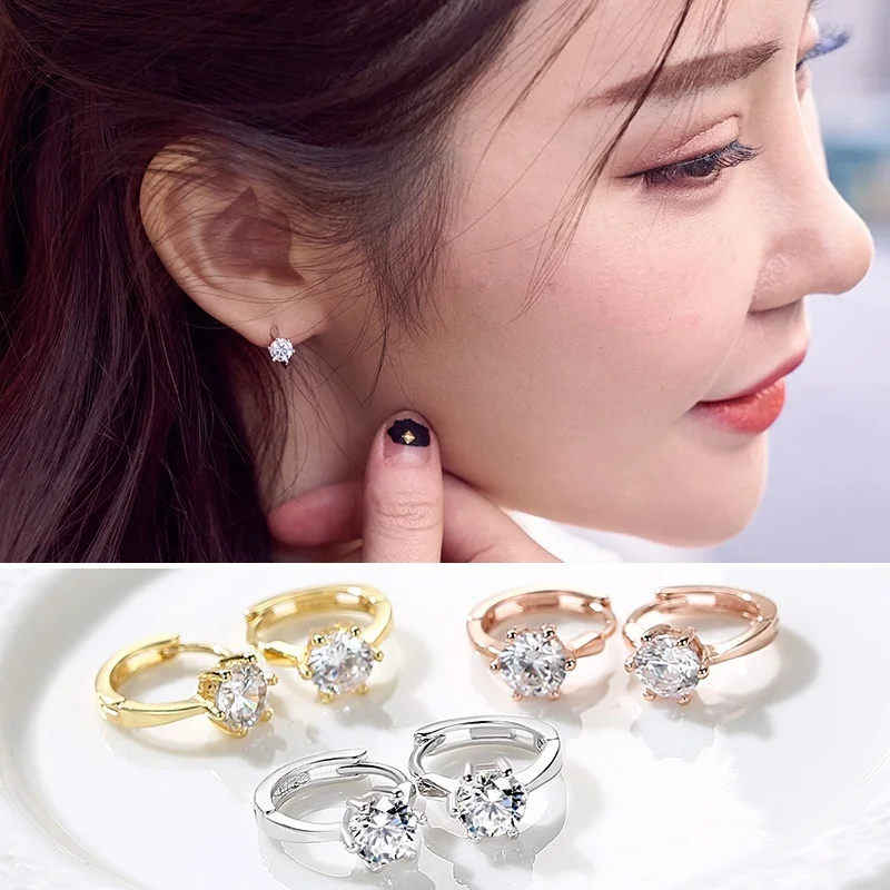 Women's Fashion Exquisite 925 Sterling Silver Earrings Crystal Hoop Earrings Wedding Party Silver Jewelry Gifts
Women's Fashion Exquisite 925 Sterling Silver Earrings Crystal Hoop Earrings Wedding Party Silver Jewelry Gifts