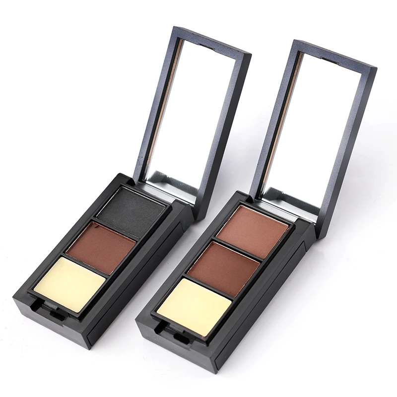 

2 Color Black Brown Eyebrow Powder Palette Cosmetic Brand Eye Brow Enhancer Waterproof Makeup Eye Shadow With Brush Mirror