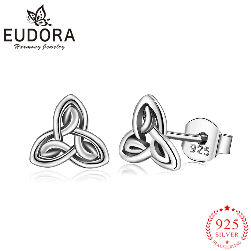 Eudora Genuine 925 Sterling Silver Lucky Celtics Knot Stud Earrings Trendy Fashion Silver Jewelry for Women Girls Romantic Gift
Eudora Genuine 925 Sterling Silver Lucky Celtics Knot Stud Earrings Trendy Fashion Silver Jewelry for Women Girls Romantic Gift