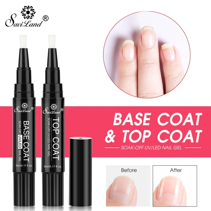 Saviland Newest Top Base Coat UV Gel Varnish Pen Hybird Nail Polish Non Cleansing Primer Finish Top Coat Gel Lacquer
Saviland Newest Top Base Coat UV Gel Varnish Pen Hybird Nail Polish Non Cleansing Primer Finish Top Coat Gel Lacquer