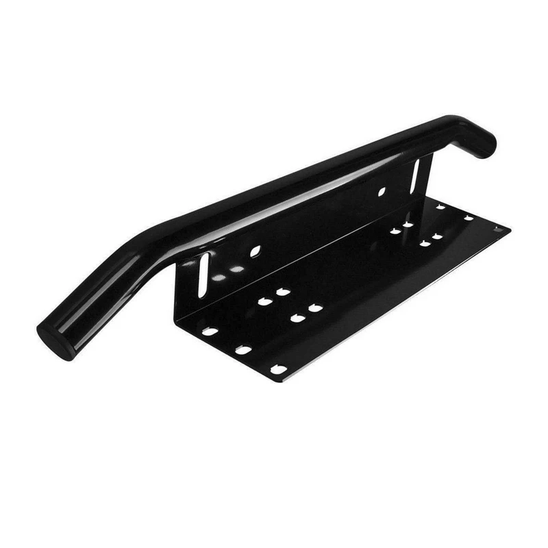 JXLCLYL Car Bull Bar Front Bumper License Plate Mount Bracket Working Light Holder Black