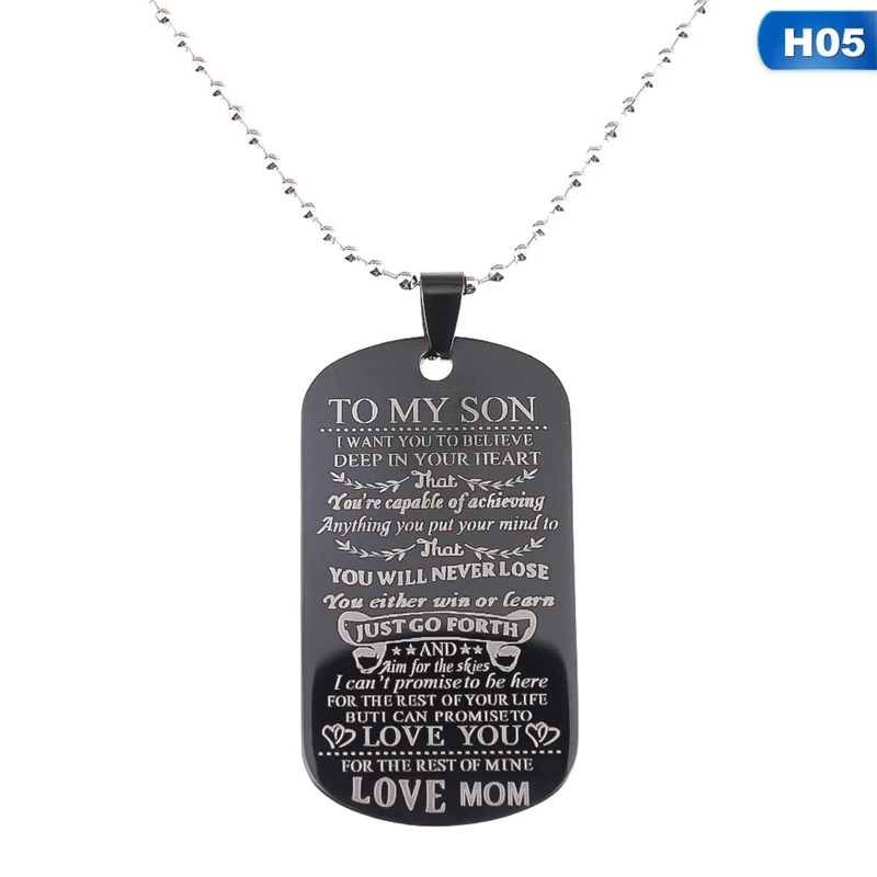 

Dog Tags Pendant Necklace Family Jewelry To My Son Daughter I Want You To Believe Love Dad Mom Necklace Military Army Cards