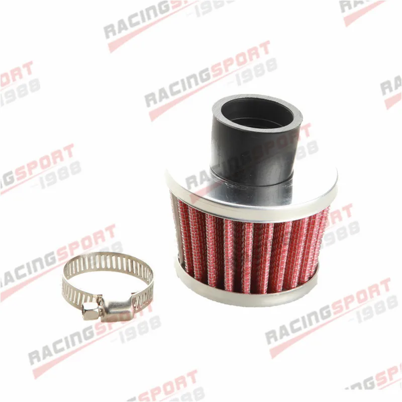 Universal 25mm 1" Car Cold Air Intake Filter Turbo Vent Crankcase Breather RED |