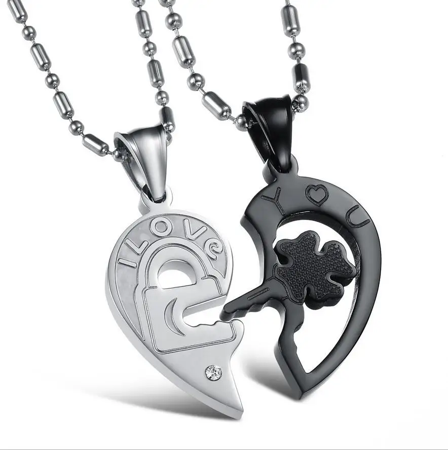 2019 Retail Stainless Steel Couple Necklace Lover Lock & Key Heart Pendant Pair Jewelry Necklace Girlfriend Valentine Birthday 
2019 Retail Stainless Steel Couple Necklace Lover Lock & Key Heart Pendant Pair Jewelry Necklace Girlfriend Valentine Birthday
