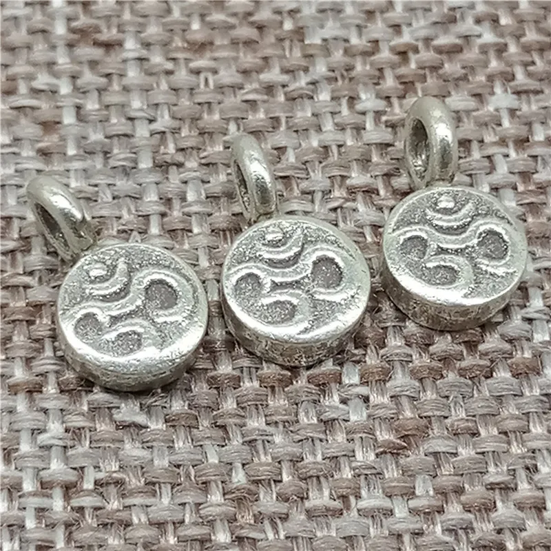 Karen Hill Tribe Silver OM Printed Circle Disc Charms for Bracelet Necklace
Karen Hill Tribe Silver OM Printed Circle Disc Charms for Bracelet Necklace