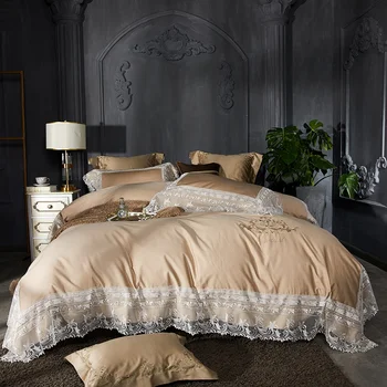 Light Brown Luxury 100S/1000TC Egyptian Cotton Palace Bedding Set White Lace Embroidery Duvet Cover Bed sheet/Linen Pillowcases
Light Brown Luxury 100S/1000TC Egyptian Cotton Palace Bedding Set White Lace Embroidery Duvet Cover Bed sheet/Linen Pillowcases