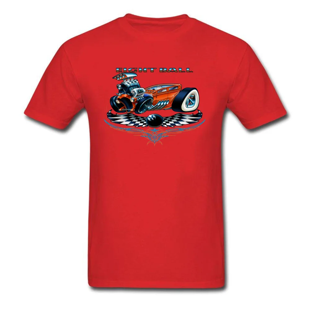 8 Ball Hot Rod Rife Personalized Tops Shirt Crewneck Summer Fall 100% Cotton Short Sleeve T-shirts for Men Design Tee-Shirts 8 Ball Hot Rod red