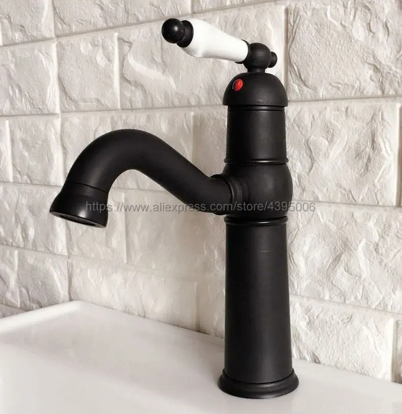Black Oil Rubbed Brass Bathroom Basin Sink Faucet Single Ceramics Handle Vessel Tap Mixer Tap Deck mounted Bnf368
Black Oil Rubbed Brass Bathroom Basin Sink Faucet Single Ceramics Handle Vessel Tap Mixer Tap Deck mounted Bnf368