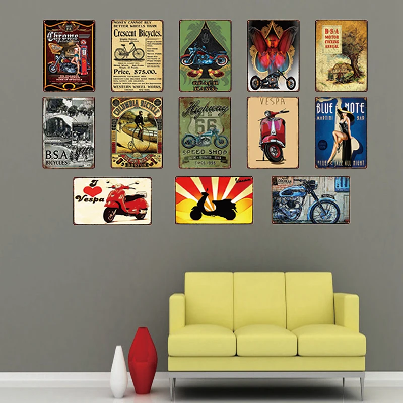 Old Motorcycle Vintage Tin Sign Bicycle Plaque Metal Wall Pub Garage Hotel Home Art Decor Cuadros DU-1435 
Old Motorcycle Vintage Tin Sign Bicycle Plaque Metal Wall Pub Garage Hotel Home Art Decor Cuadros DU-1435