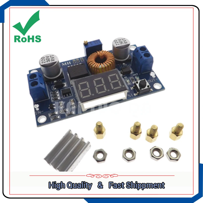 5A high-power 75W DC-DC adjustable step down buck regulator power supply module with a voltmeter display far better than LM2596
5A high-power 75W DC-DC adjustable step down buck regulator power supply module with a voltmeter display far better than LM2596