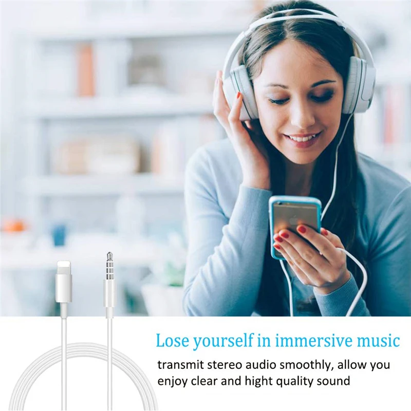 Cable auxiliar de Audio para coche, convertidor de Lightning a conector de 3,5mm, divisor de adaptador de auriculares, para IPhone 11 Pro, X, XS, MAX, XR, 7, 8 Plus, SE2 2 HTB1fBFDayYrK1Rjy0Fdq6ACvVXan