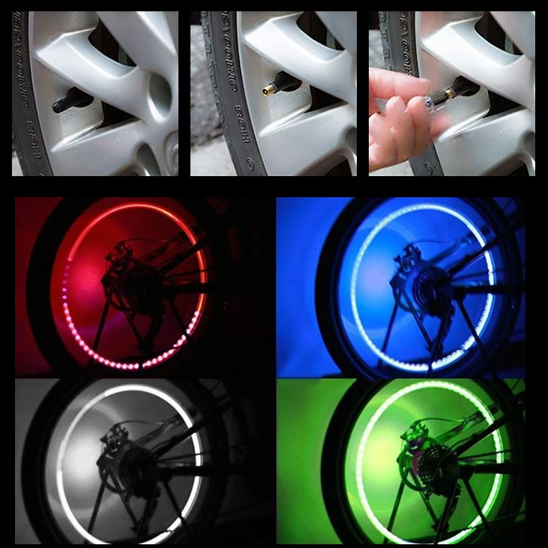 LED Bulbs Tubes LED Tyre Wheel Valve Cap Light 5 Colors Bicycle Motorbicycle Wheel With Button Batteries Bike Light
LED Bulbs Tubes LED Tyre Wheel Valve Cap Light 5 Colors Bicycle Motorbicycle Wheel With Button Batteries Bike Light