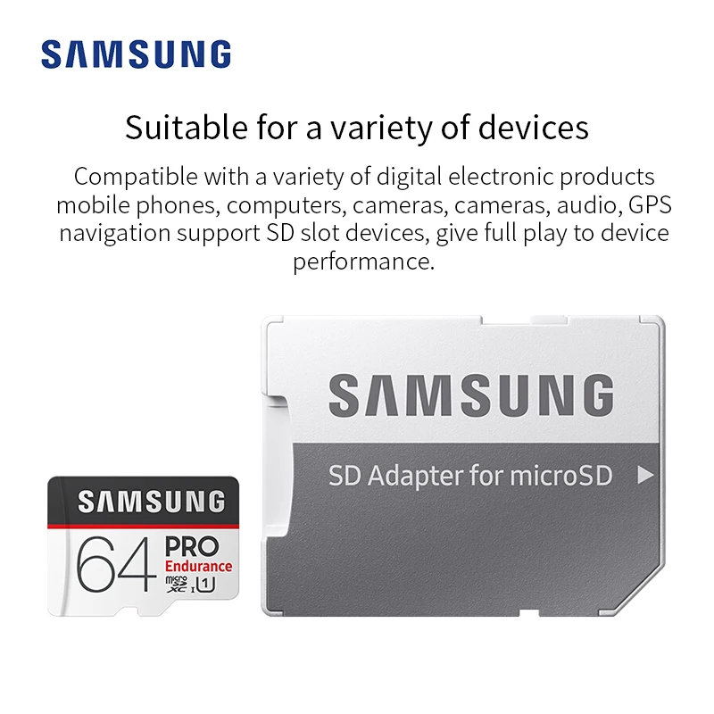 

Micro SD card Class 10 128GB SAMSUNG Microsd 32GB 64GB SDHC SDXC PRO Endurance high quality C10 UHS-1 Trans Flash Memory Card
