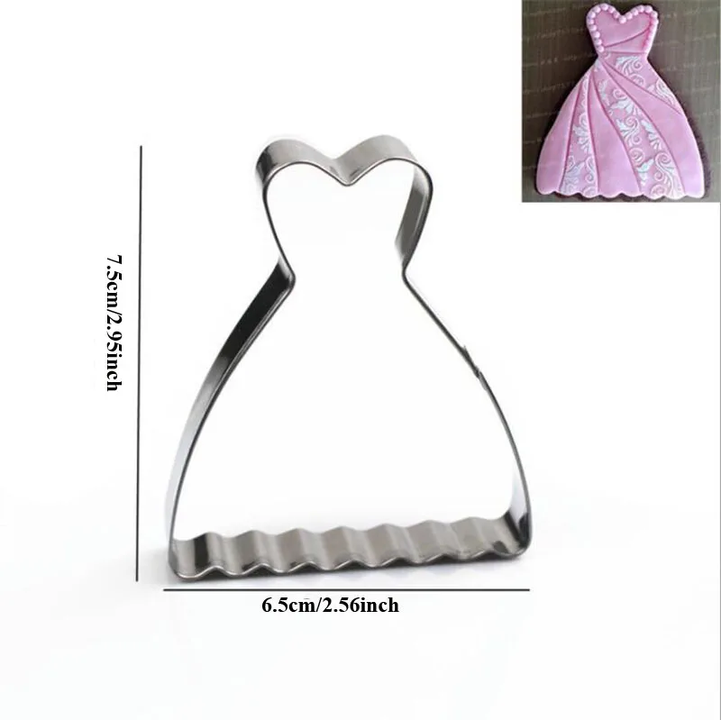 1pcs wedding skirt Metal Cookie Cutter Fondant Cake Decor sugar craft Pastry Biscuit tool cupcake topper die cut bread mold
1pcs wedding skirt Metal Cookie Cutter Fondant Cake Decor sugar craft Pastry Biscuit tool cupcake topper die cut bread mold