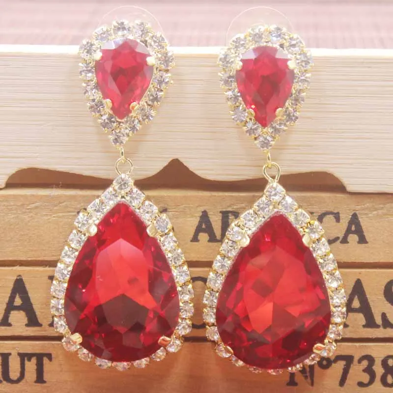 fashionable Rose Red rhinestone dangling earring drop shape crystal women earring fashion jewelry yellow/blue/red stone earrings
fashionable Rose Red rhinestone dangling earring drop shape crystal women earring fashion jewelry yellow/blue/red stone earrings