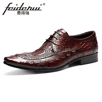 Luxury Designer Genuine Leather Men's Formal Dress Footwear Pointed Toe Lace Man Oxfords Alligator Pattern Derby Shoes FHS115
Luxury Designer Genuine Leather Men's Formal Dress Footwear Pointed Toe Lace Man Oxfords Alligator Pattern Derby Shoes FHS115