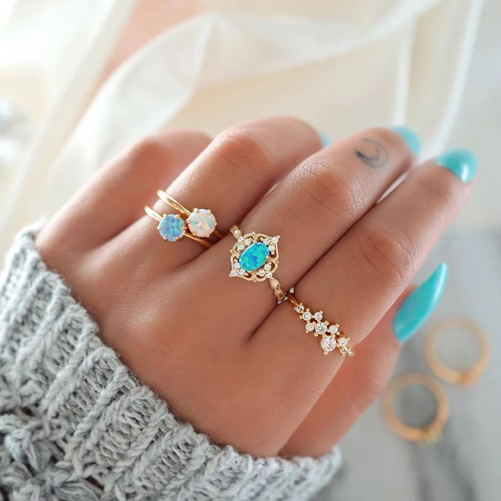 4 Pcs/set Fashion Gold Geometric Gems Leaves Crystal Joint Ring Set Women Charm Jewelry Accessories Lover Gift Engagement Ring
4 Pcs/set Fashion Gold Geometric Gems Leaves Crystal Joint Ring Set Women Charm Jewelry Accessories Lover Gift Engagement Ring