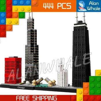 444pcs Architecture Chicago Skyline Willis Tower Model Building Blocks 10677 Assemble Children Toys Bricks Compatible with Lago
444pcs Architecture Chicago Skyline Willis Tower Model Building Blocks 10677 Assemble Children Toys Bricks Compatible with Lago