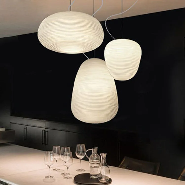 Simple Screw thread Glass Ball Round Chandelier New Designer Nordic Style Restaurant LED Pendant Lamp Frosted Art | Лампы и освещение