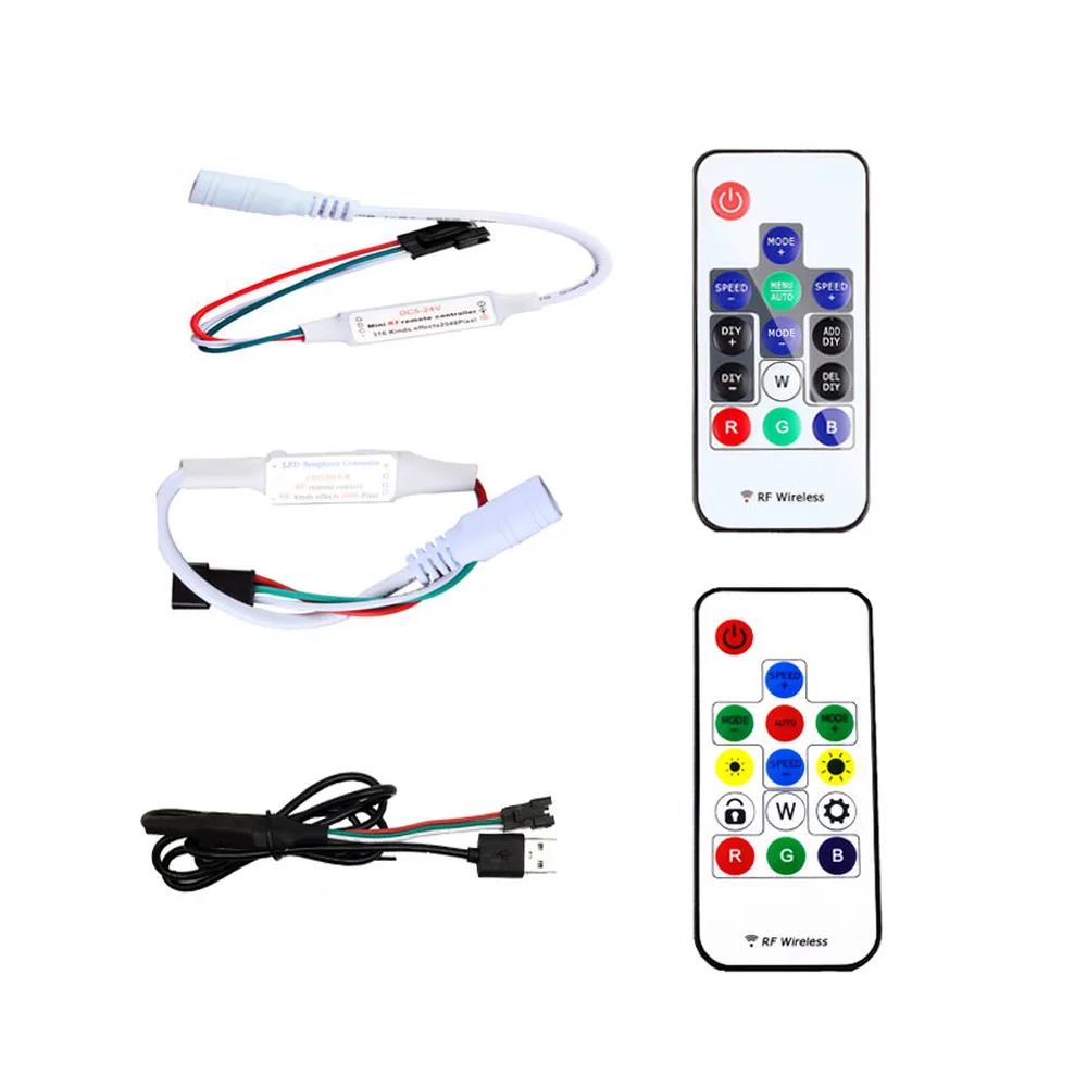 Mini 14Key Wireless 2.4G RF Remote USB/DIR LED RGB Controller For SK6812 WS2812B 5V Magic Full Color Pixel LED Strip light
Mini 14Key Wireless 2.4G RF Remote USB/DIR LED RGB Controller For SK6812 WS2812B 5V Magic Full Color Pixel LED Strip light