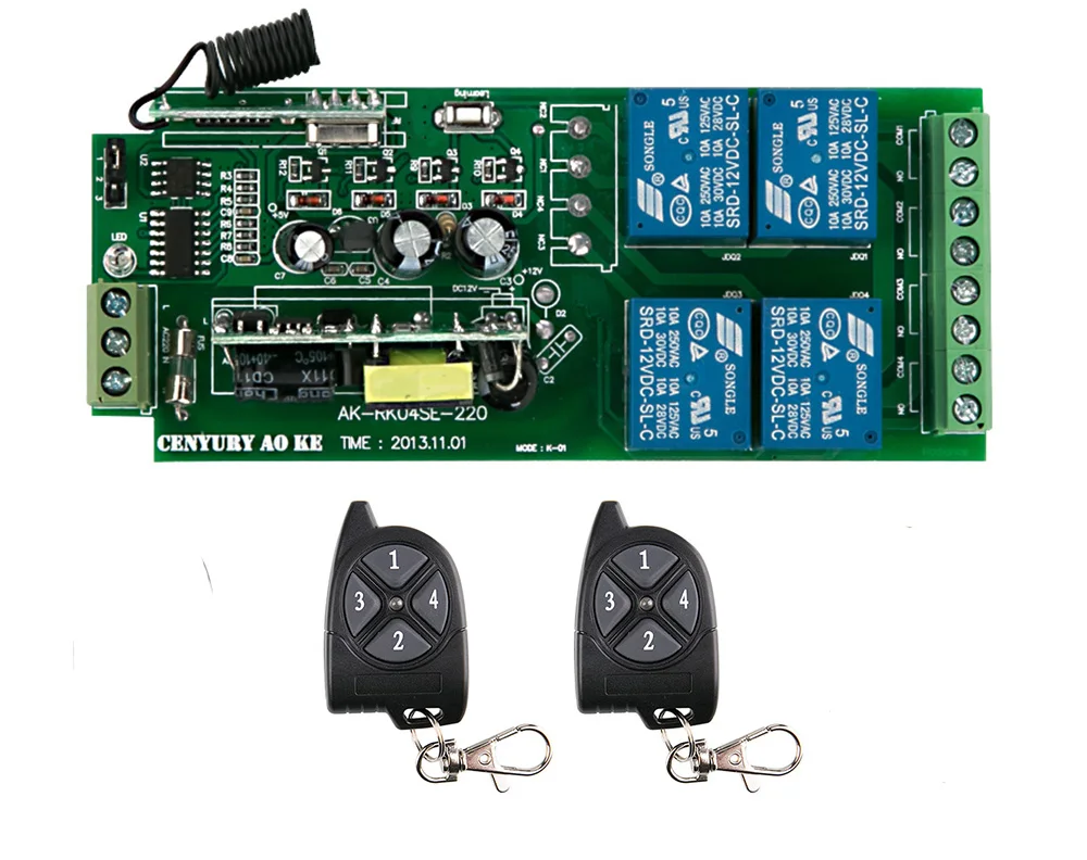 New AC85V 110V 1`20V 220V 230V 250V 4CH RF Wireless Remote Control System / Motor and electric door 220V Learning code receiver
New AC85V 110V 1`20V 220V 230V 250V 4CH RF Wireless Remote Control System / Motor and electric door 220V Learning code receiver