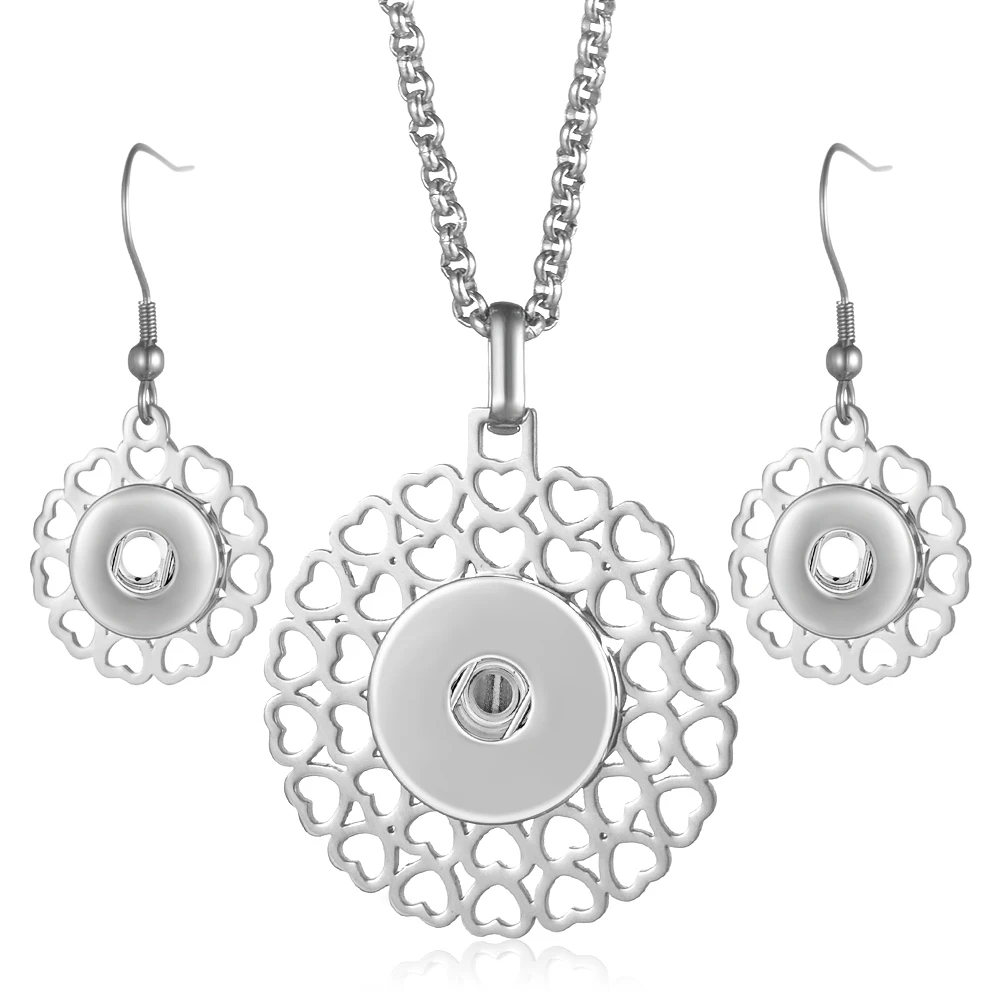 Stainless Steel Ginger Snap Button Jewelry Set 18mm Pendants Necklace and 12mm Earrings NN-625 Vocheng
Stainless Steel Ginger Snap Button Jewelry Set 18mm Pendants Necklace and 12mm Earrings NN-625 Vocheng