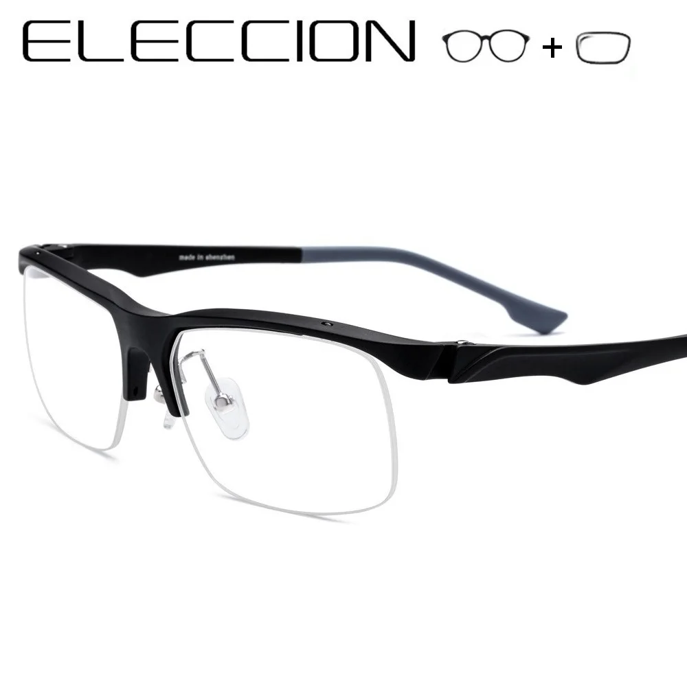 ELECCION Prescription Glasses Men Myopia Eyeglasses Square Sport Eyewear Optical Frame TR90 Half Frame Spectacles With Diopter
ELECCION Prescription Glasses Men Myopia Eyeglasses Square Sport Eyewear Optical Frame TR90 Half Frame Spectacles With Diopter