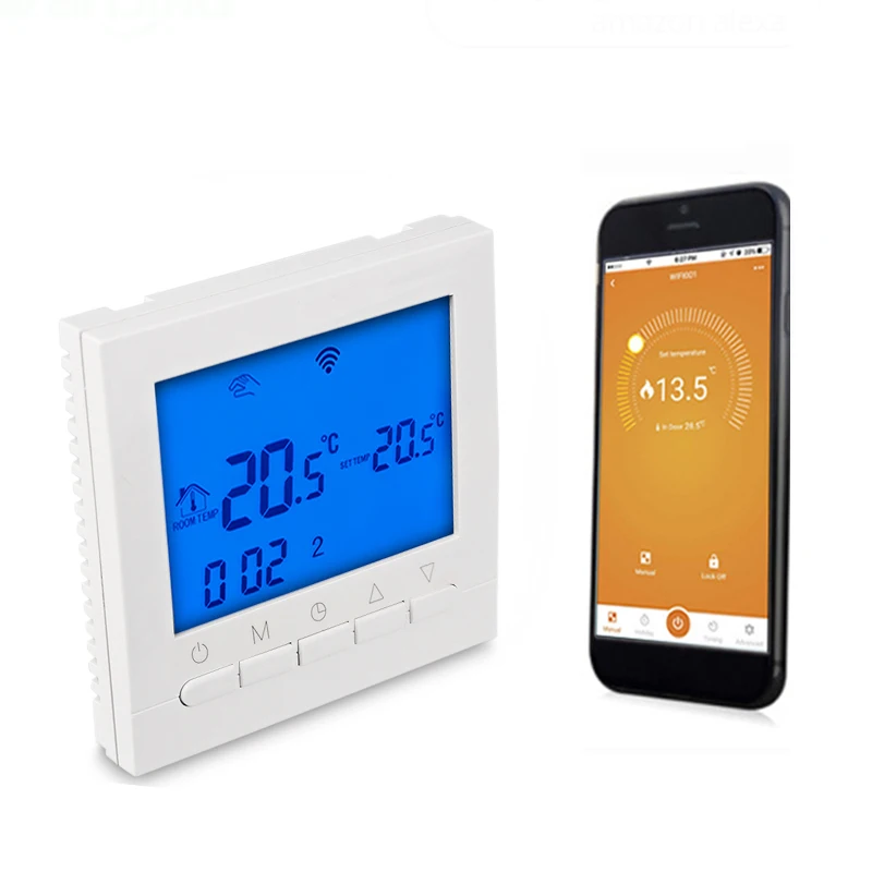 WiFi Thermostat LCD Touch Screen Backlight Temperature Controller For Gas Boiler Heating APP Remote Controls Weekly Programmable
WiFi Thermostat LCD Touch Screen Backlight Temperature Controller For Gas Boiler Heating APP Remote Controls Weekly Programmable
