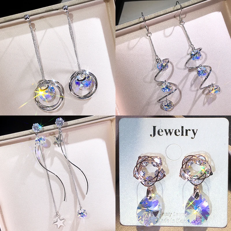 Crystal Silver Needle ear stud female temperament Korean personality simple parting Earrings ins Earrings girl Earrings
Crystal Silver Needle ear stud female temperament Korean personality simple parting Earrings ins Earrings girl Earrings