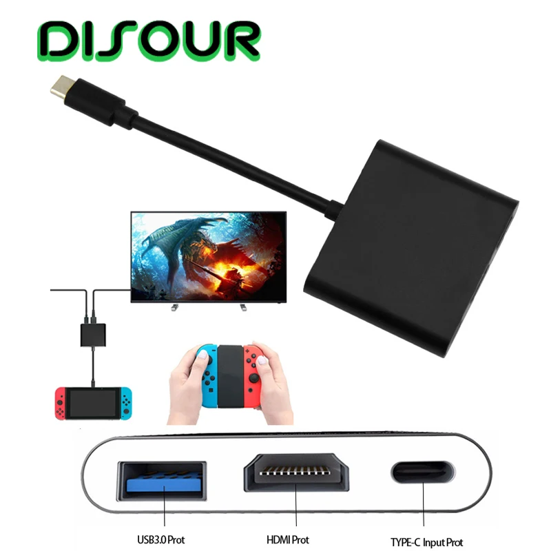 USB Type-C HDMI Cable Adapter 4K Ultra HD Adapter Cable Type-c to HDMI USB 3 in 1 Converter Support Nintendo For Macbooks etc
USB Type-C HDMI Cable Adapter 4K Ultra HD Adapter Cable Type-c to HDMI USB 3 in 1 Converter Support Nintendo For Macbooks etc