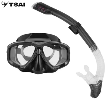 TSAI Diving mask Snorkeling Equipment Full Dry Silicone Diving Mask Swimming Goggle Snorkel Glasses Seal Tube Men Women Tool
TSAI Diving mask Snorkeling Equipment Full Dry Silicone Diving Mask Swimming Goggle Snorkel Glasses Seal Tube Men Women Tool