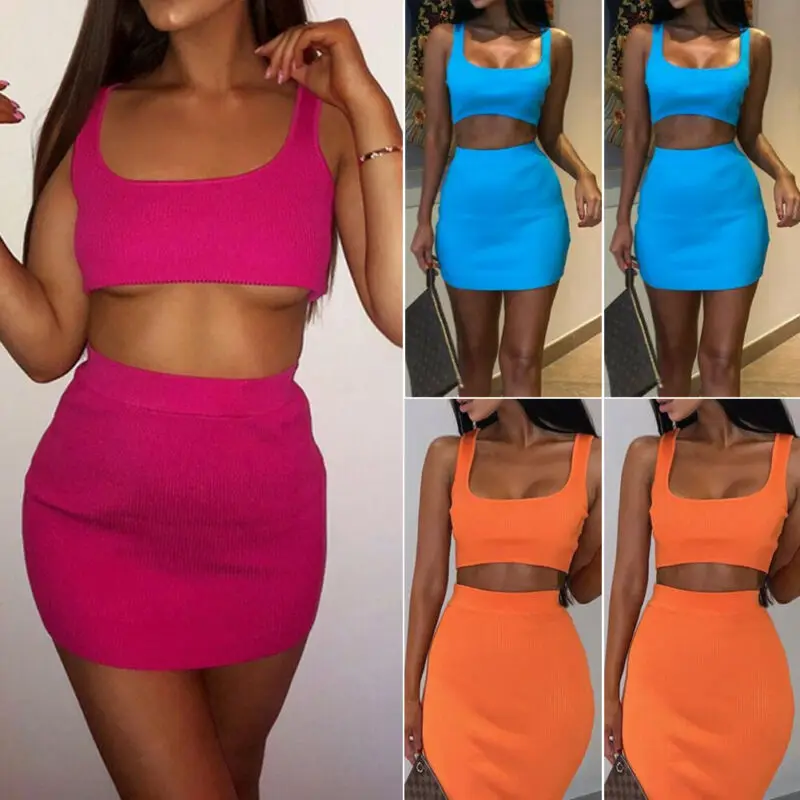 Womens two 2 piece set 2019 summer Sexy Skirt and Crop Top Ladies Bodycon Party Clubwear Women Clothes 2019 
Womens two 2 piece set 2019 summer Sexy Skirt and Crop Top Ladies Bodycon Party Clubwear Women Clothes 2019